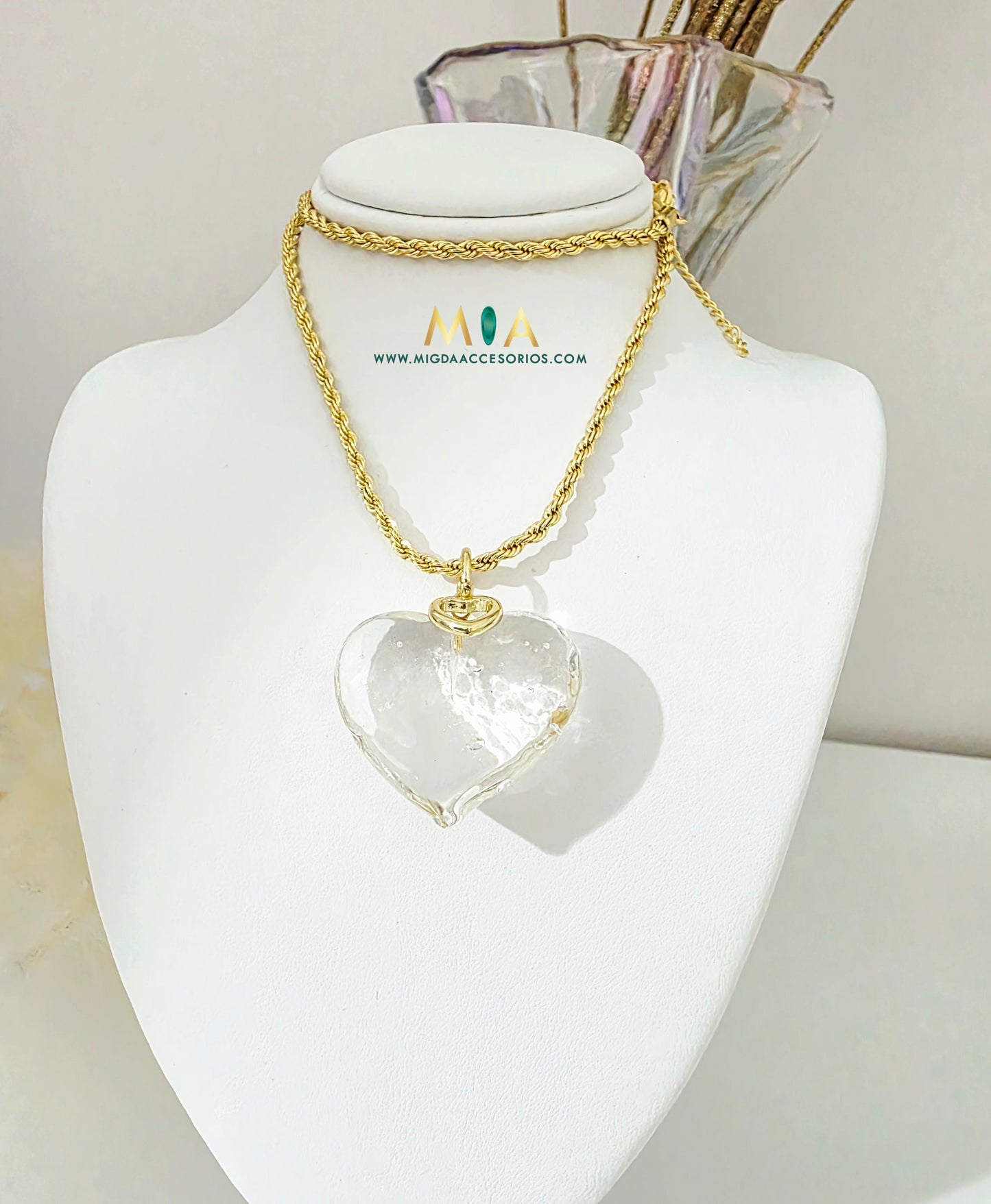 Crystal Heart Bomb Necklace