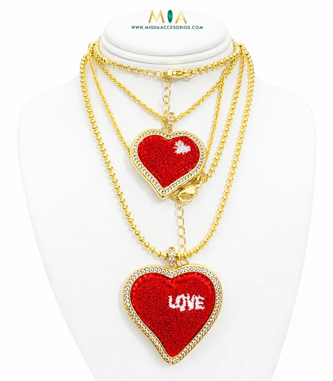 Love Necklace - Gold Plated Zirconia