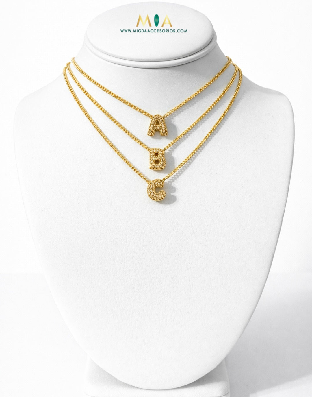 Initial Necklace - Gold Plated Zirconia