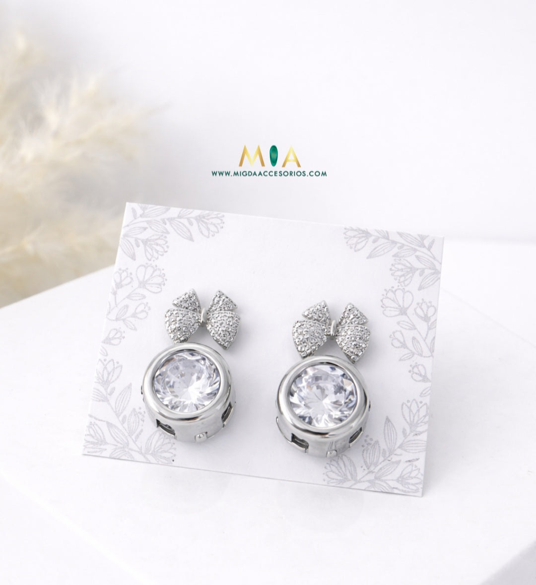 Pink Zirconia Earrings Set - 18K Gold Plated