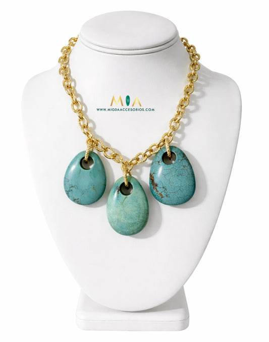 Ocean Stone Trio Necklace (Maxi)