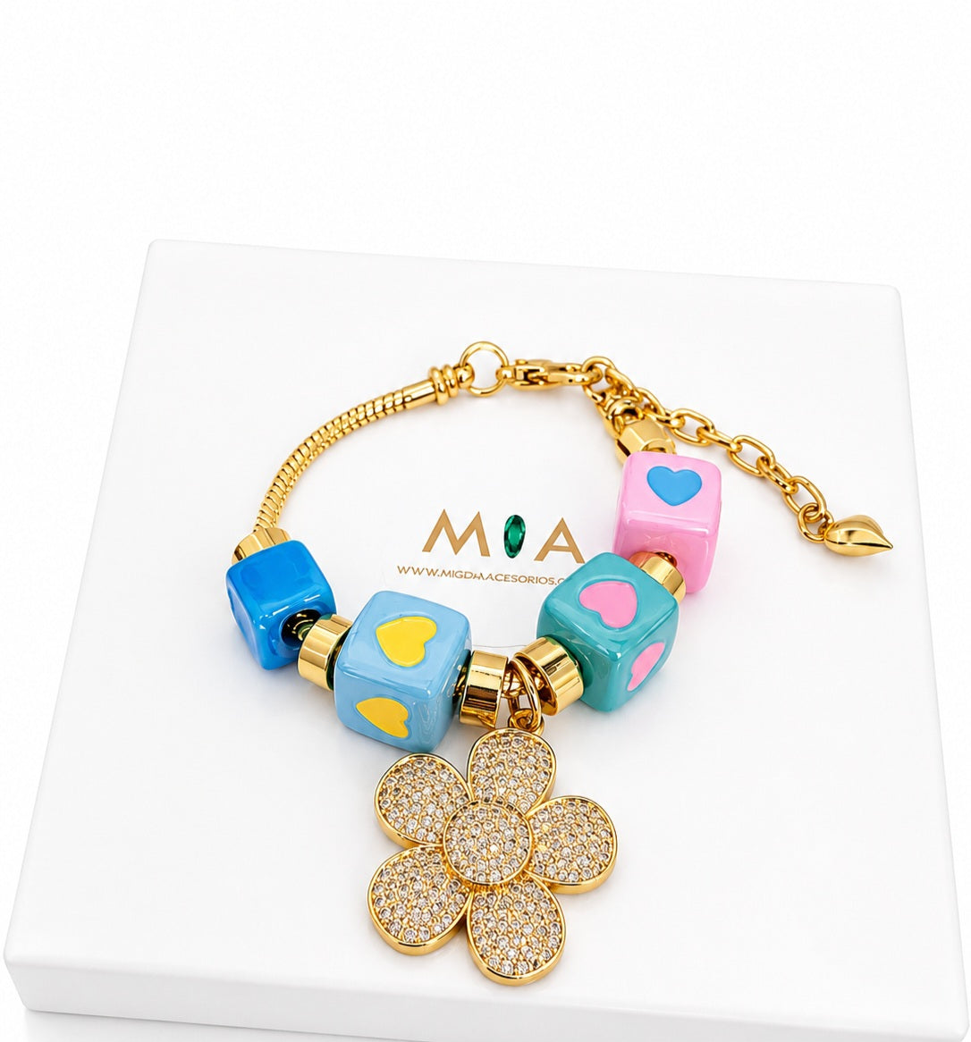 Colorful Bloom Charm Bracelet