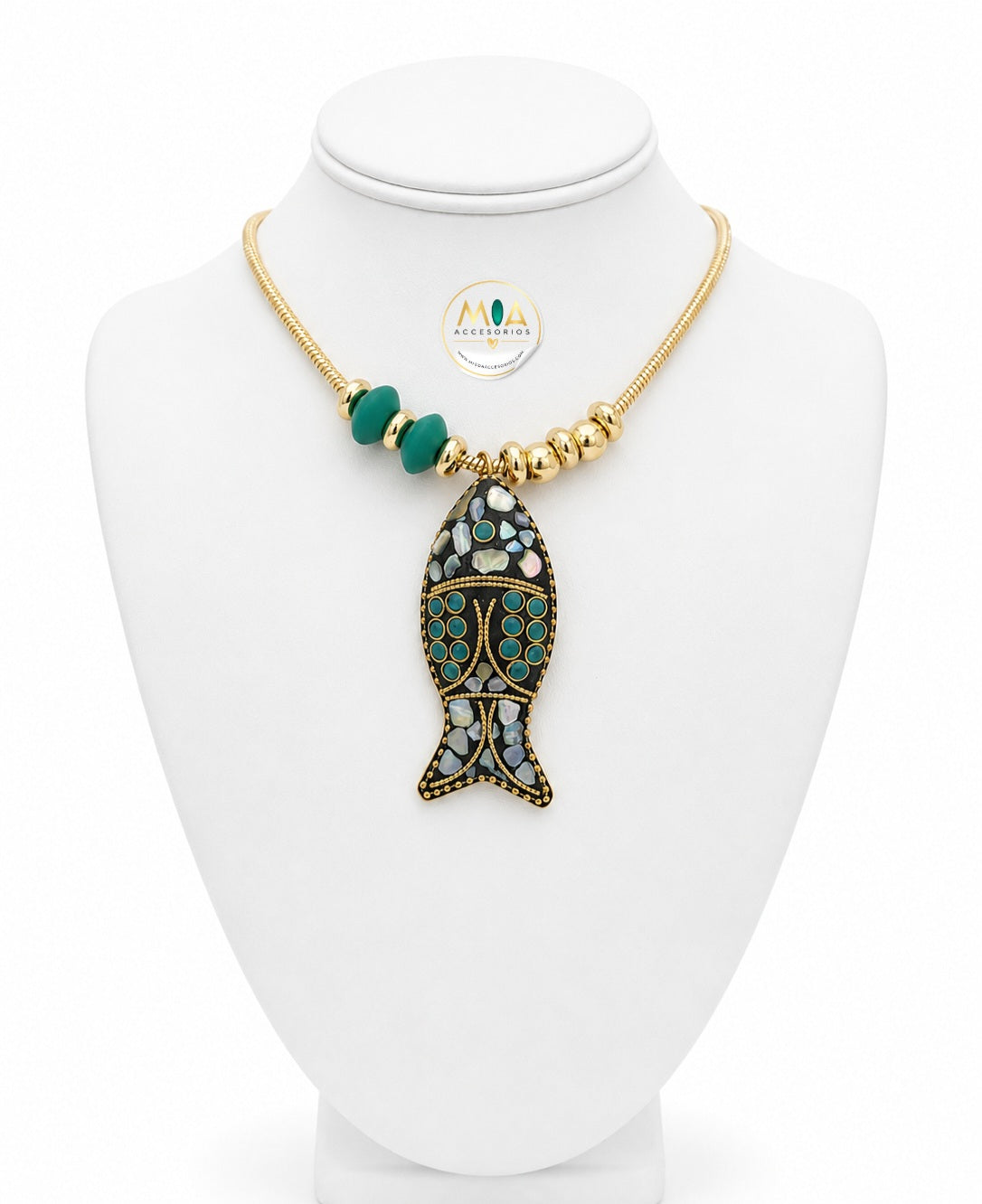Mosaic Fish Statement Necklace