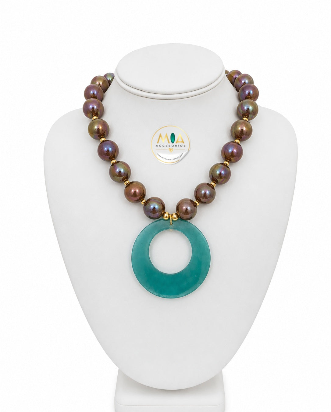 Aqua Eclipse Necklace | Turquoise Shell Pendant