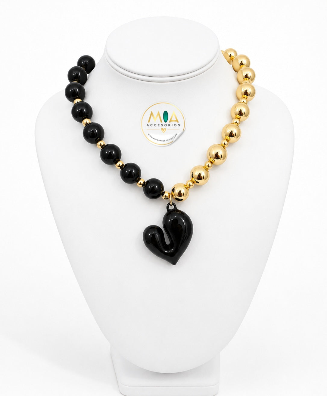Heart Pendant Beaded Necklace