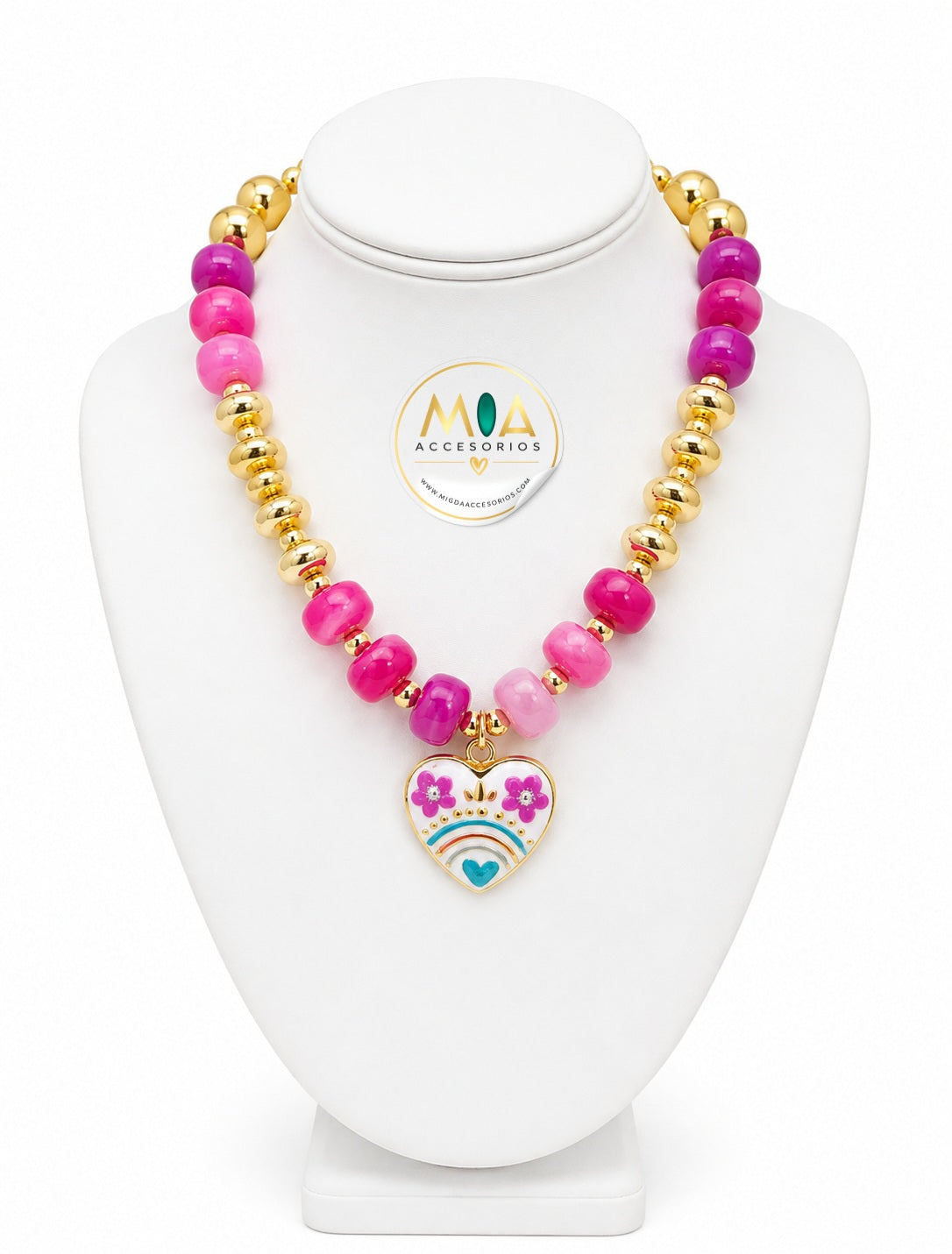 Pink Joy Heart Necklace