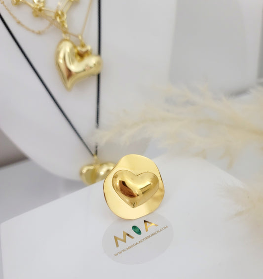 Steel Heart Open Ring