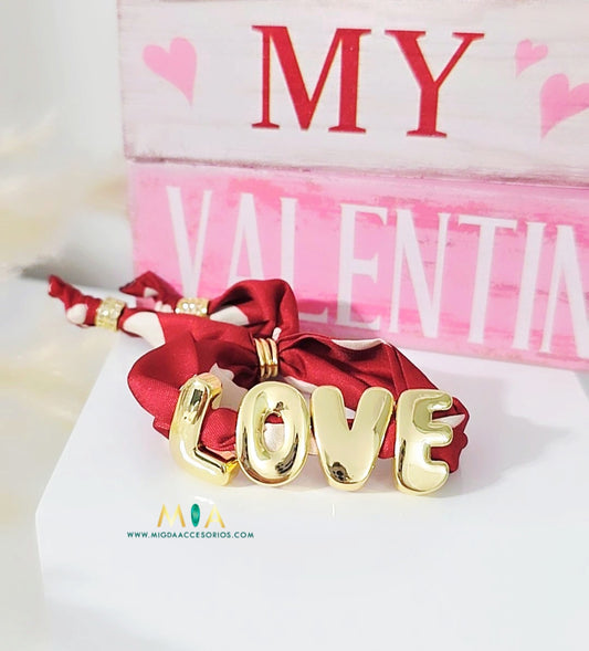 Love Chunky Bracelet - Gold Plated Fabric