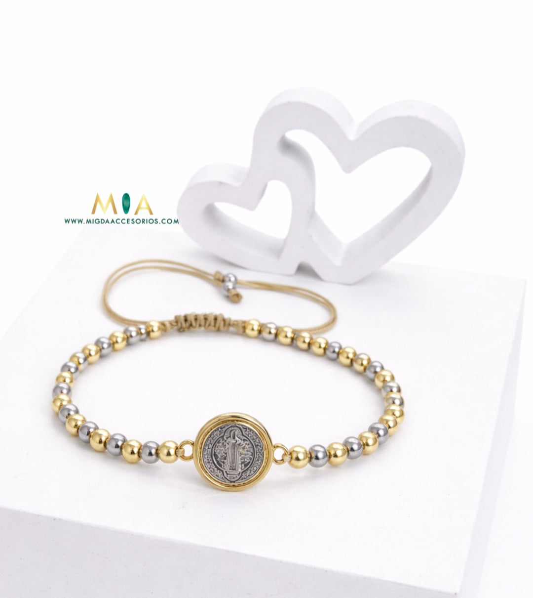 St. Benedict Bracelet - Reversible Gold Silver