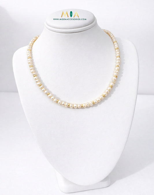 Classic Gold Pearl Necklace