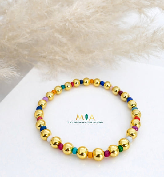 Brilla by Migda - Colorful Crystal Gold Bracelet