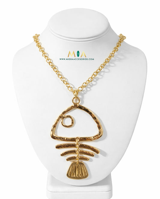 Ocean Spine Gold Necklace