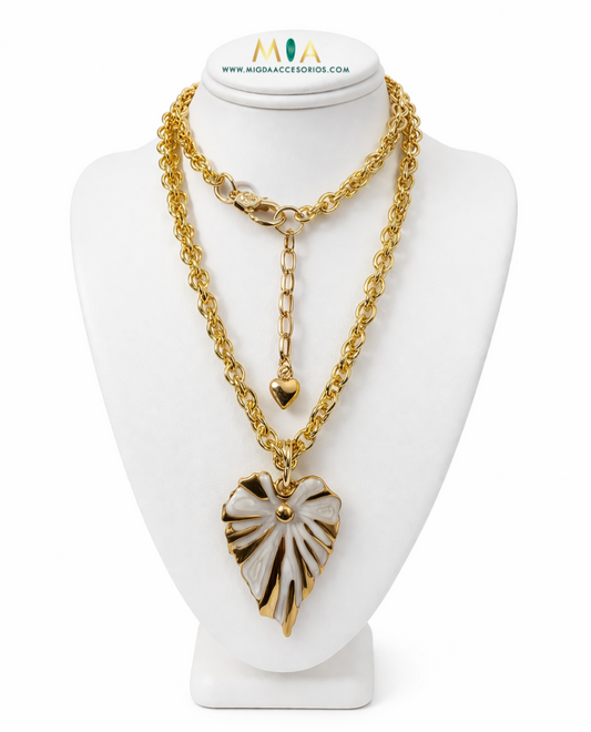 Ivory Gold Leaf Necklace