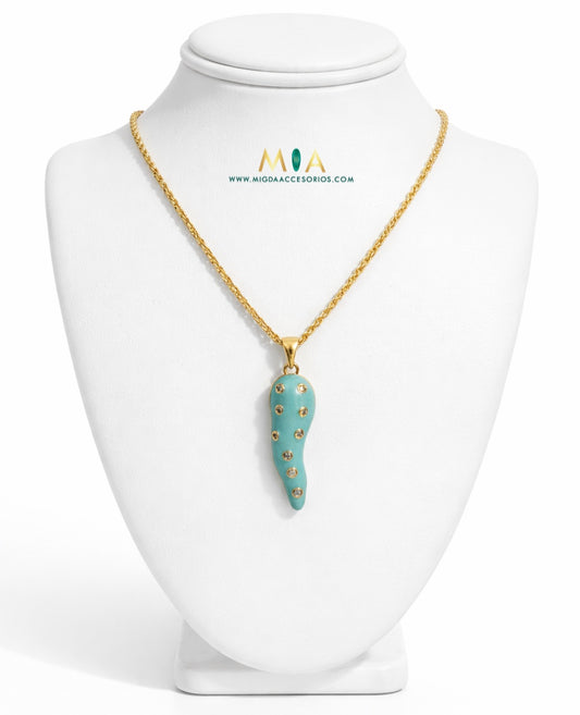 Turquoise Horn Necklace