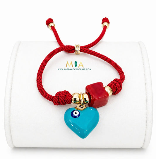 Evil Eye Heart Bracelet