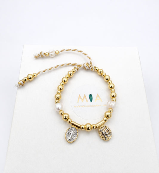 Golden Faith Pearl Bracelet