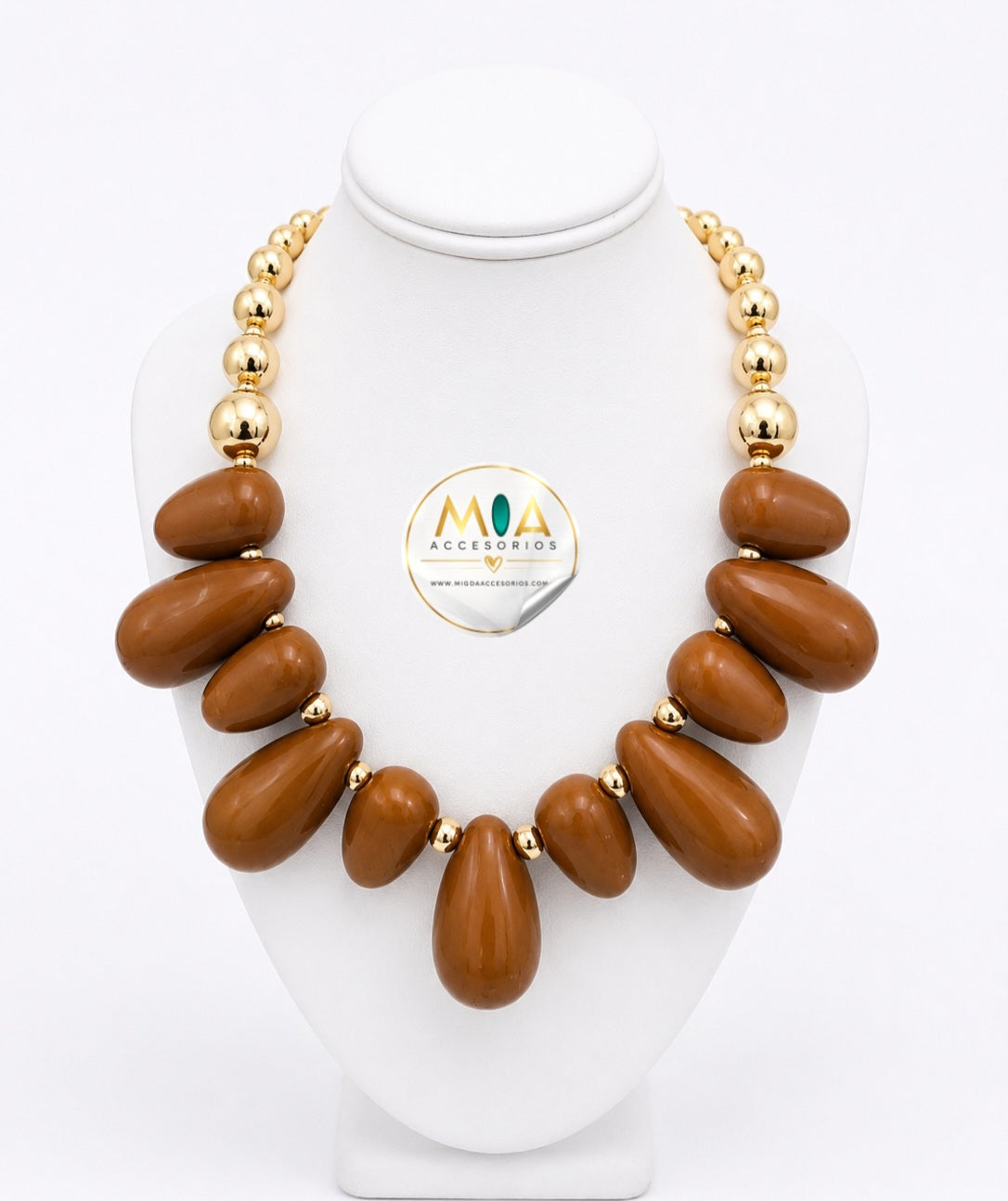Golden Mocha Drops Necklace