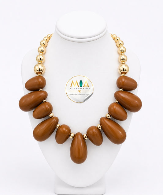 Golden Mocha Drops Necklace