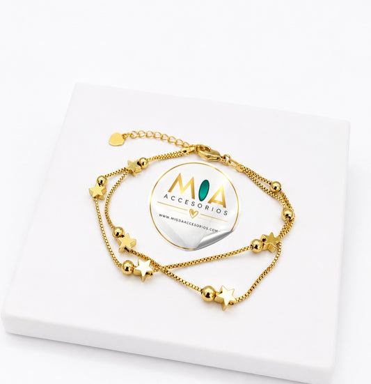 Golden Star Layers Bracelet Set