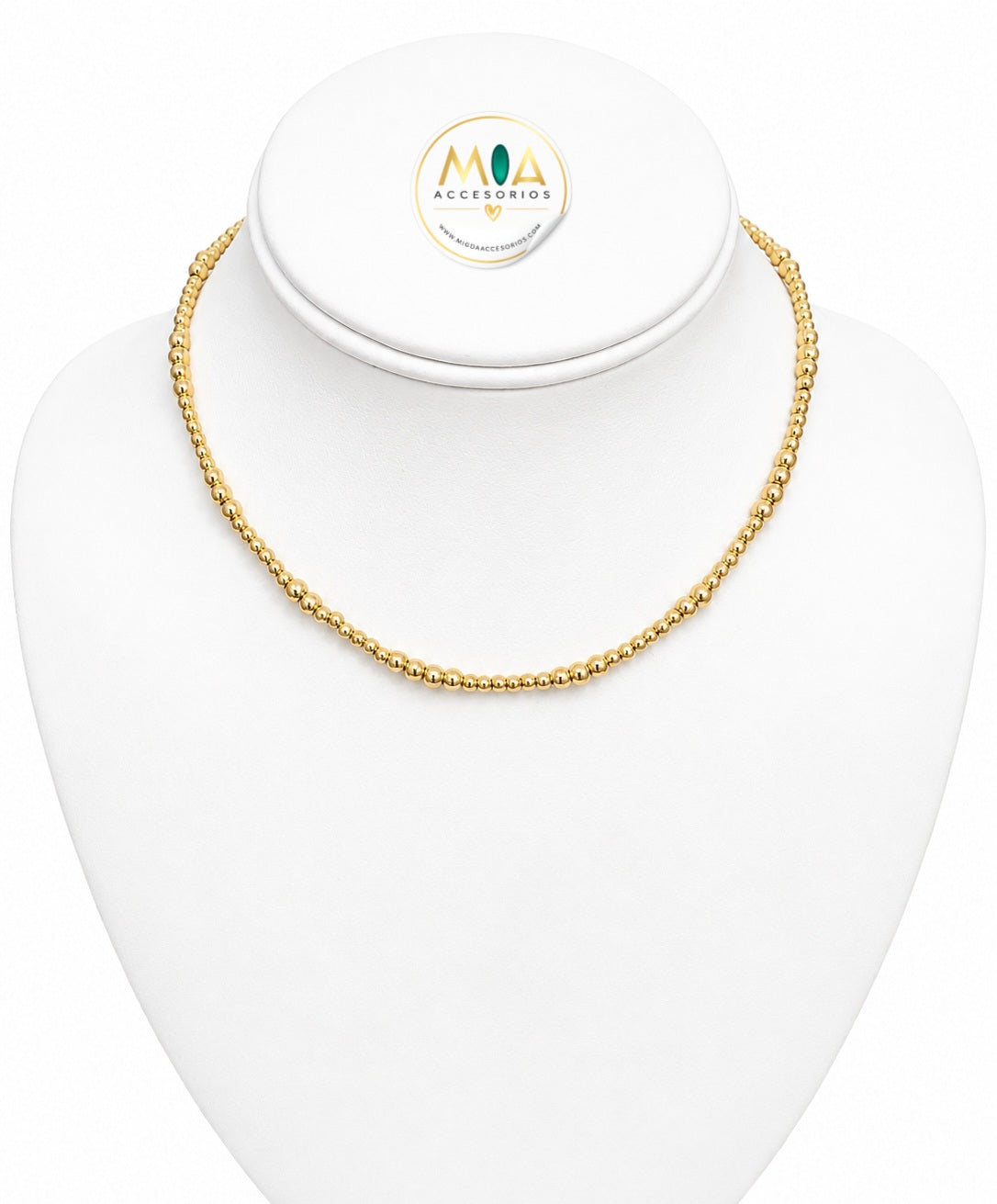 Golden Beads Short Necklace