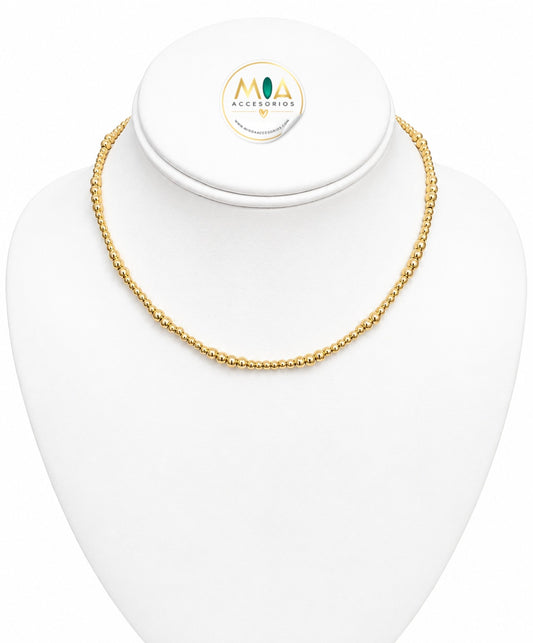 Golden Beads Short Necklace