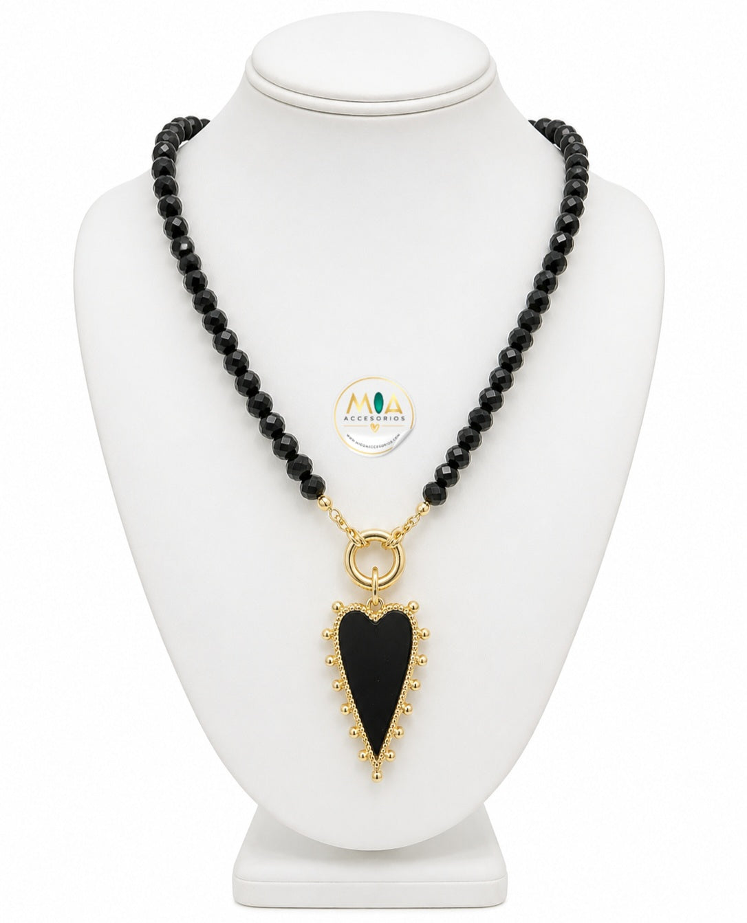 Golden Noir Heart Necklace