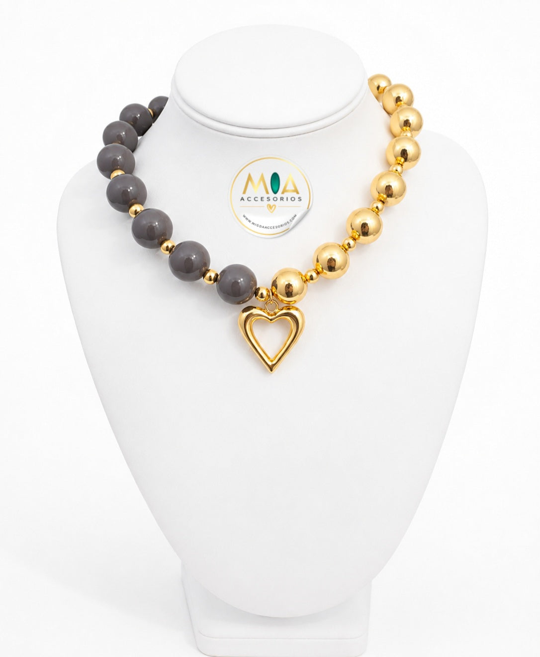 Heart Pendant Beaded Necklace