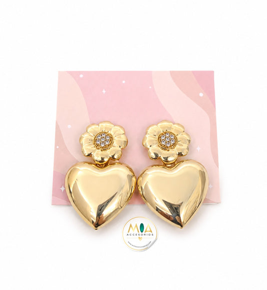 Love Bloom Heart Earrings