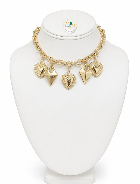 Golden Heart Charm Necklace