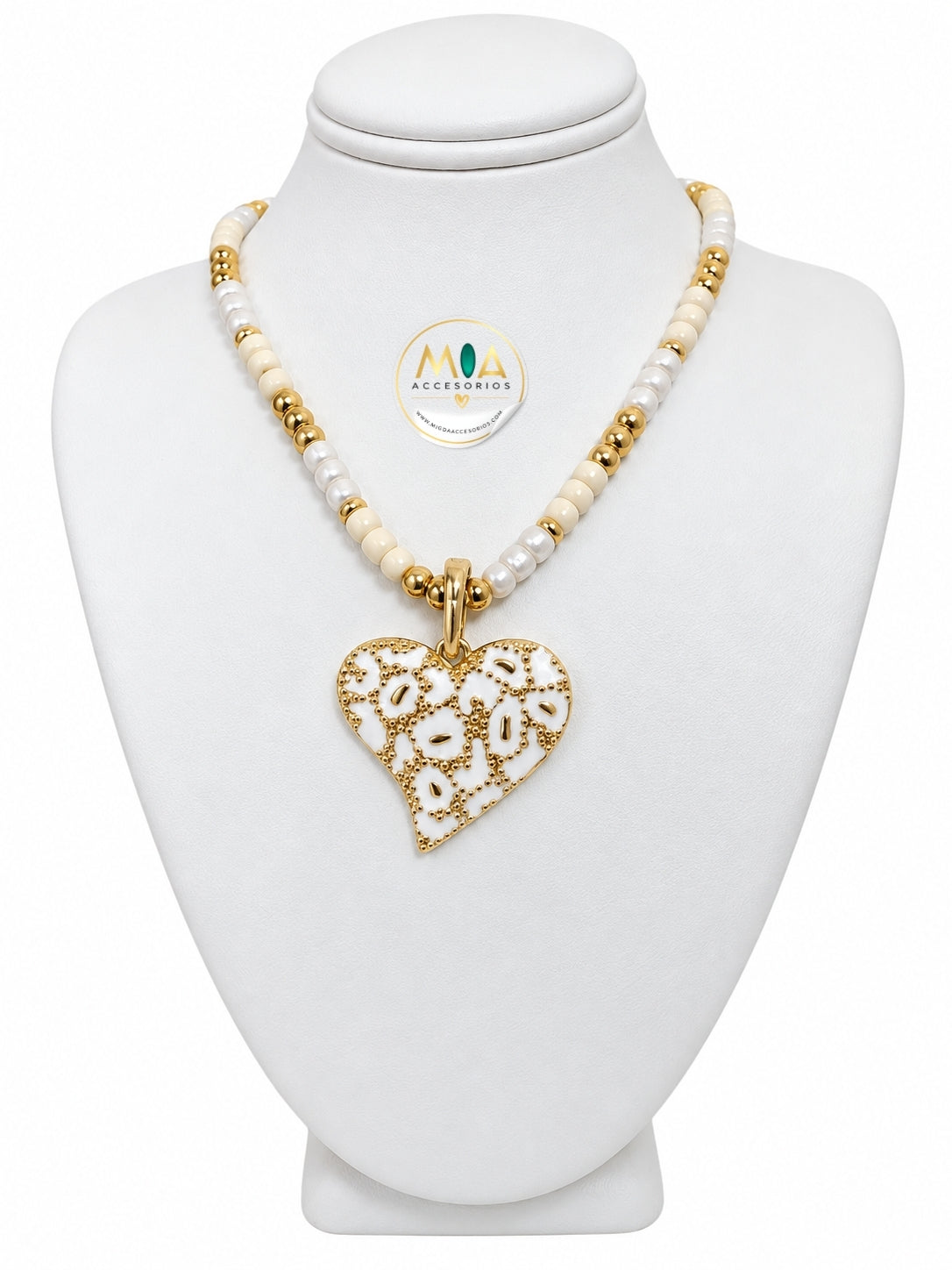 Amore Beaded Heart Necklace