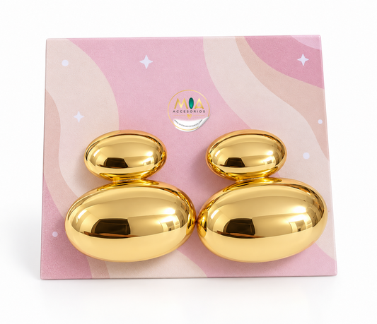 Golden Oval Earrings