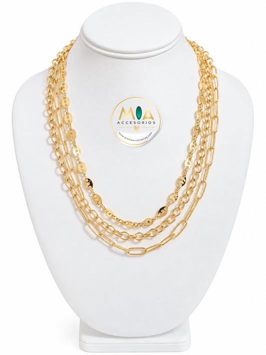 Golden Layered Chain Necklace