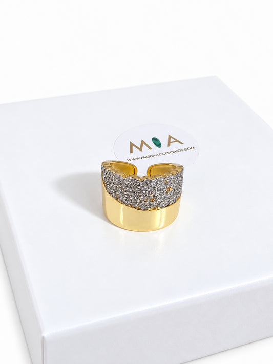 Golden Sparkle Statement Ring