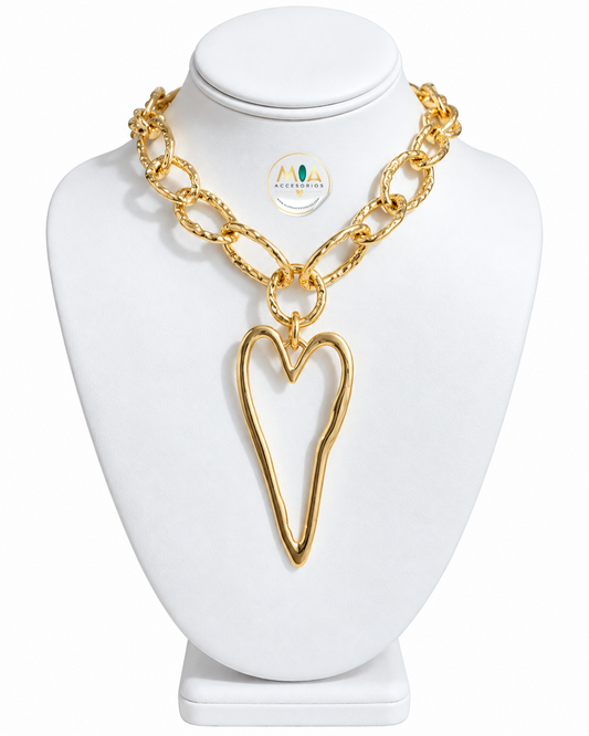 Golden Open Heart Necklace
